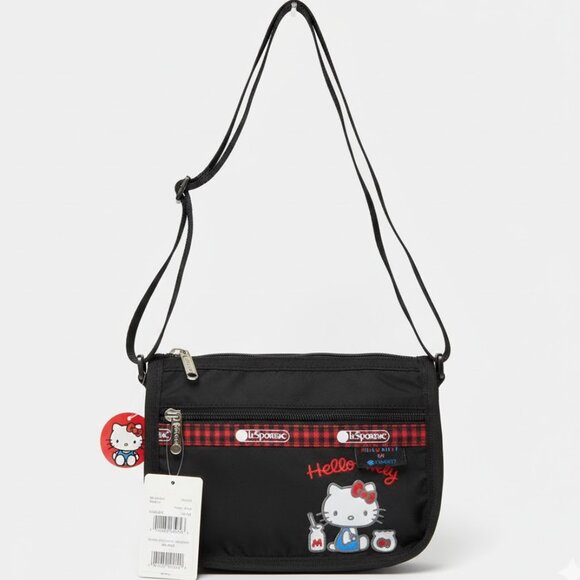 RARE! LeSportsac x Hello Kitty Collaboration Black Crossbody Bag NWT - Picture 1 of 13